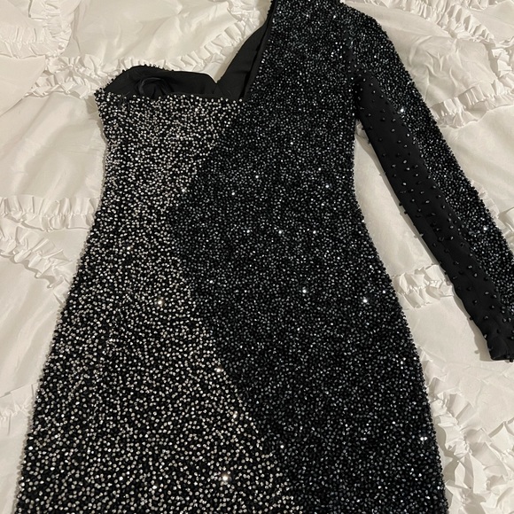 RARE Jovani Beaded One Shoulder Dress - Picture 5 of 5